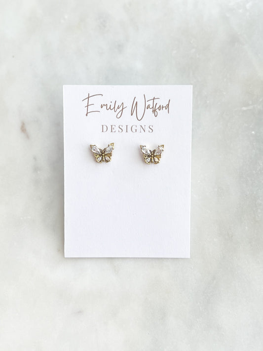 Glass Butterfly Studs