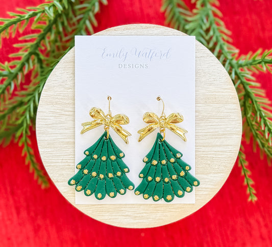 Glitter Green Bow Hook Tree