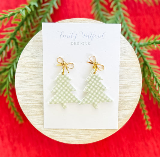 Green Gingham Tree Dangle