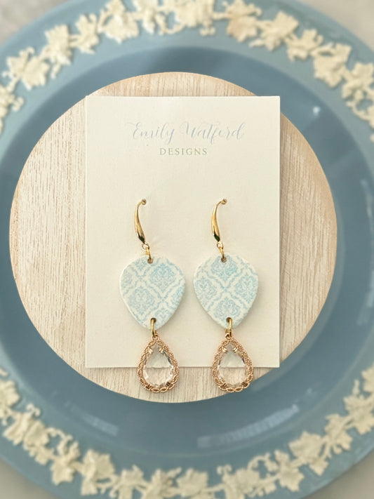 Blue Tile Print Teardrop Hook