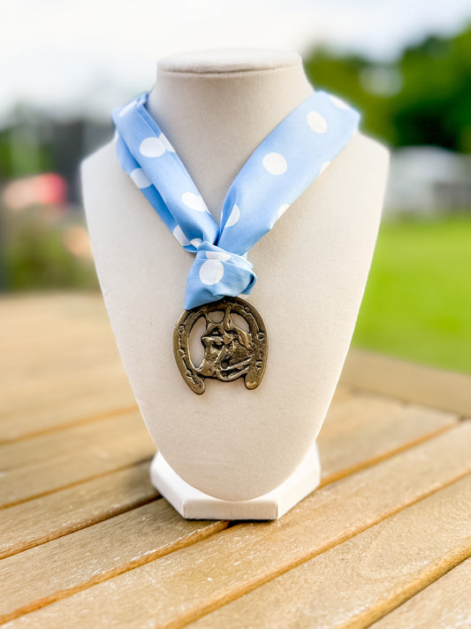 Small Horse Medallion Scarf Necklace