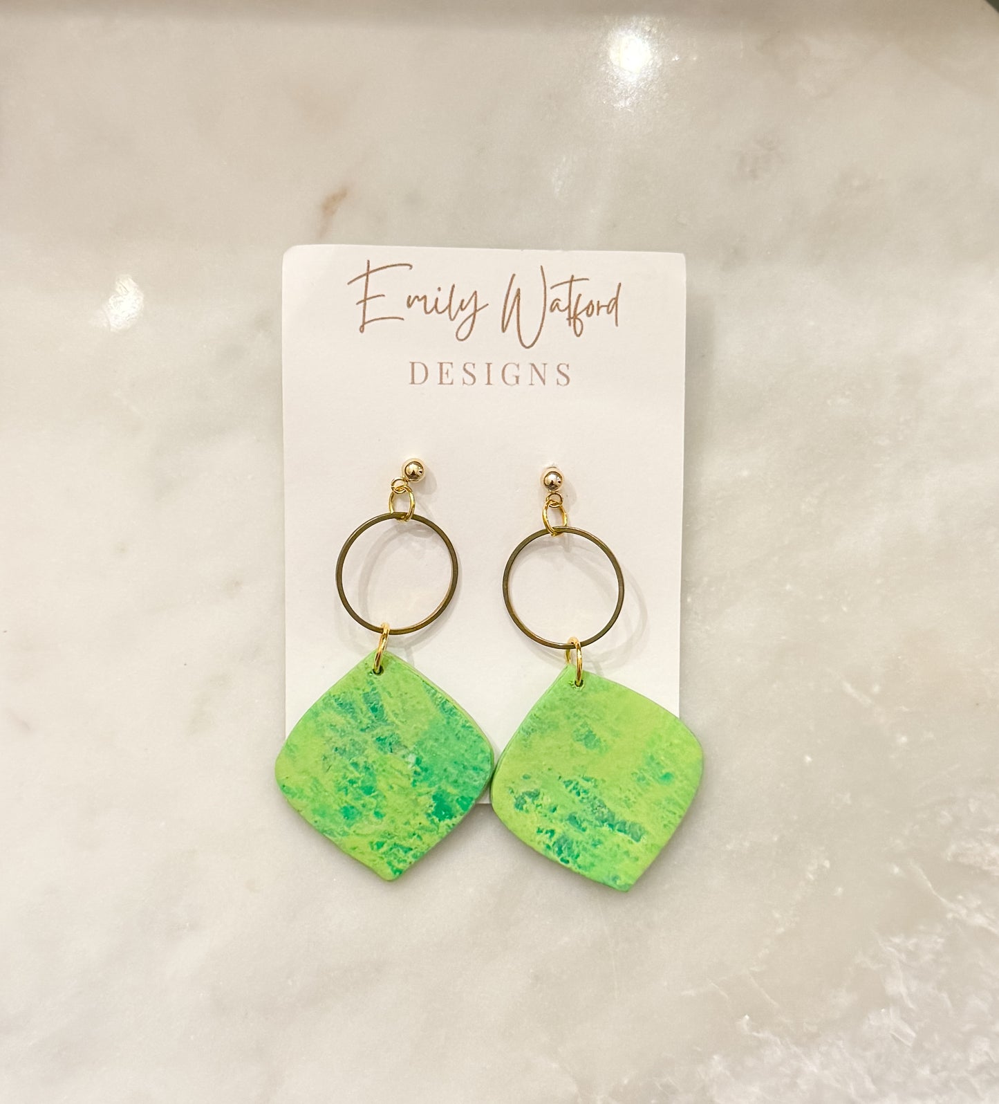 Green teardrop dangle