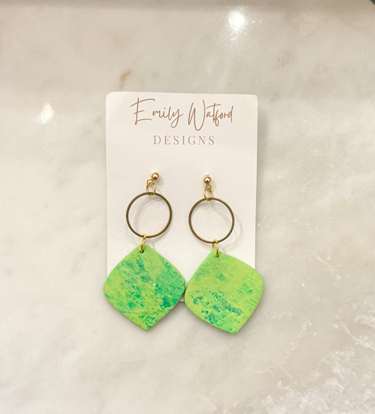 Green teardrop dangle