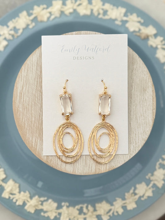 Glass Oval Swirl Dangle