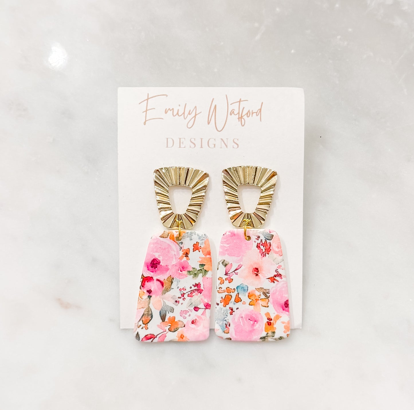 Pink floral rectangle