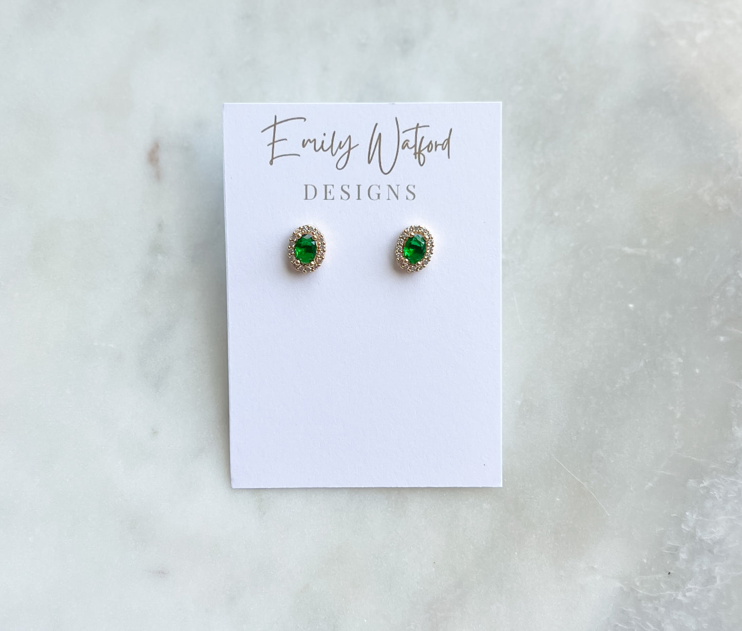 Emerald Oval Stud