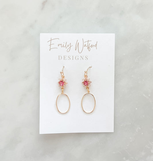 Red Glass Starburst Dangle