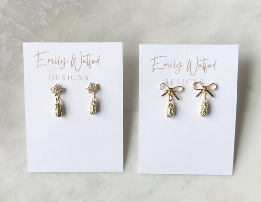 Gold Peanut Dangle