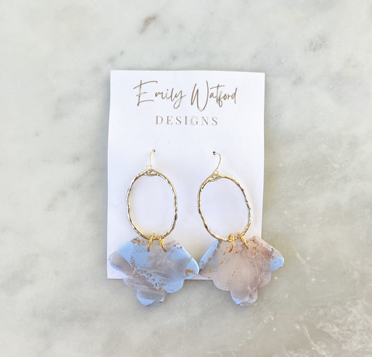 Blue Mix Scallop Dangle