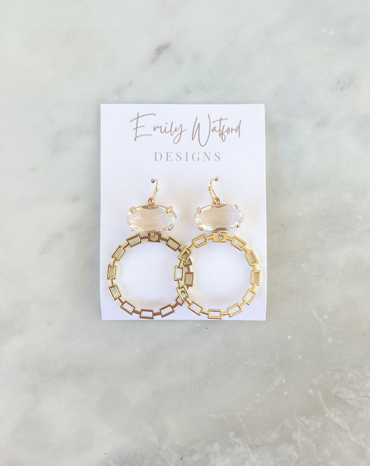 Glass Oval Chain Dangle